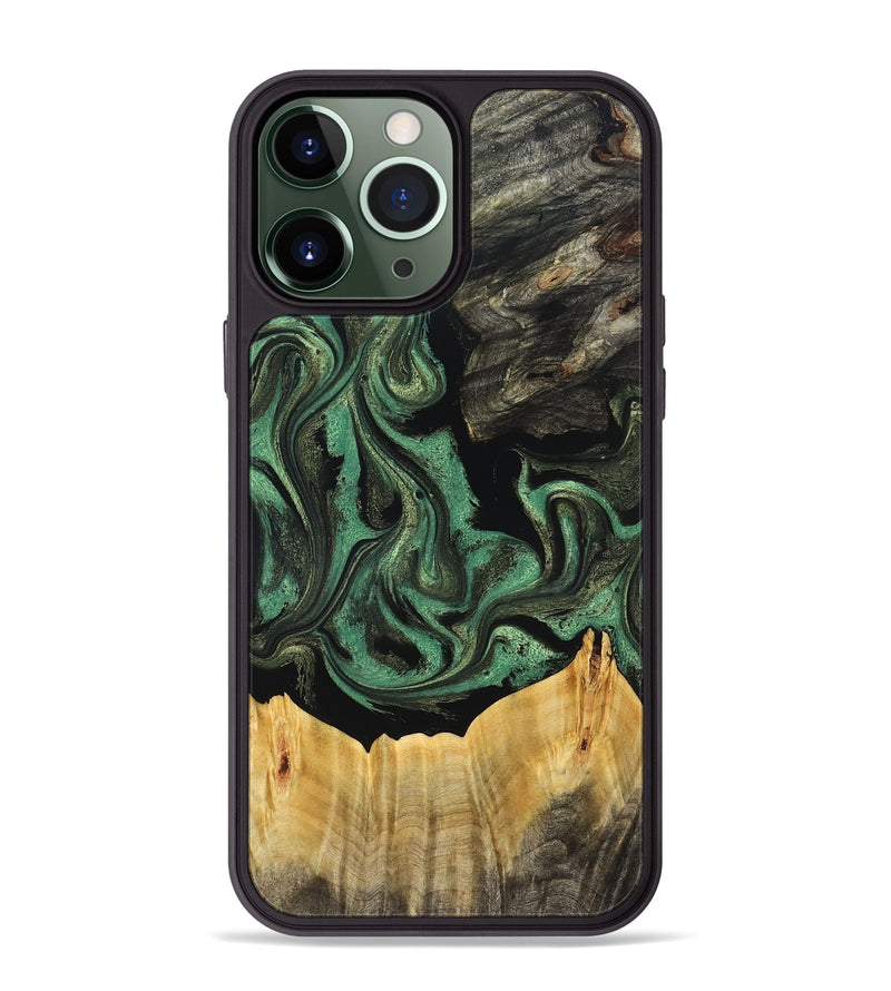 iPhone 13 Pro Max Wood Phone Case - Joselin (Green, 831129)