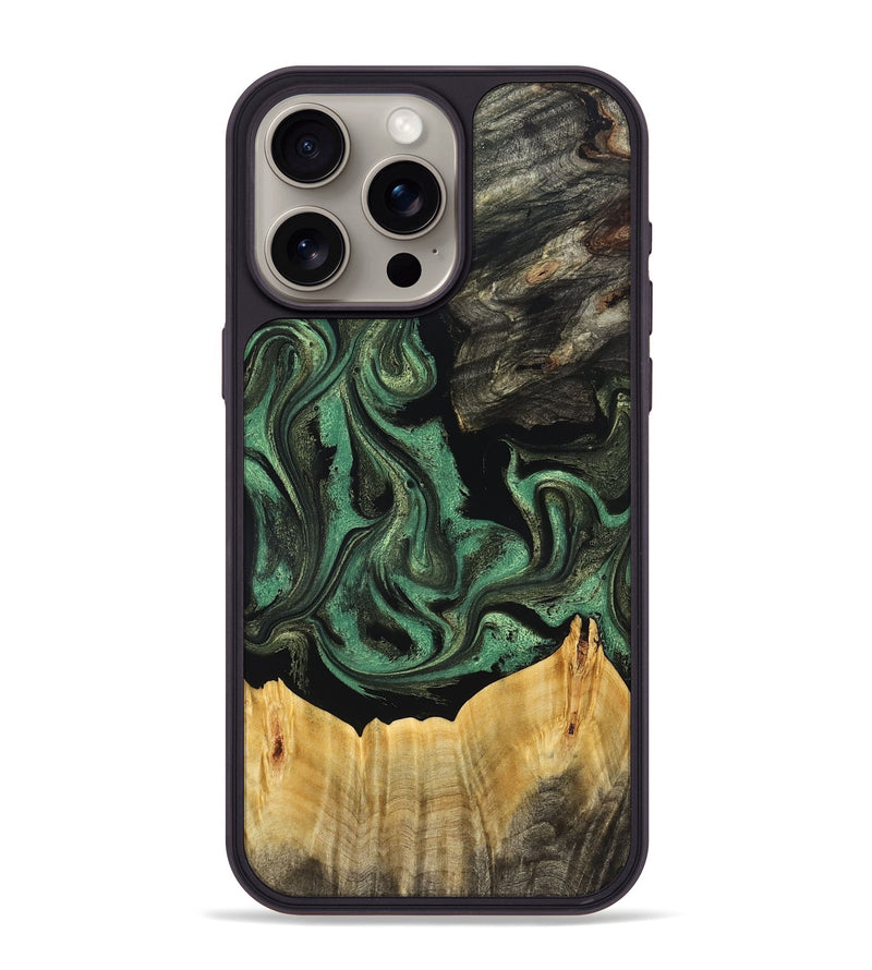 iPhone 15 Pro Max Wood Phone Case - Joselin (Green, 831129)
