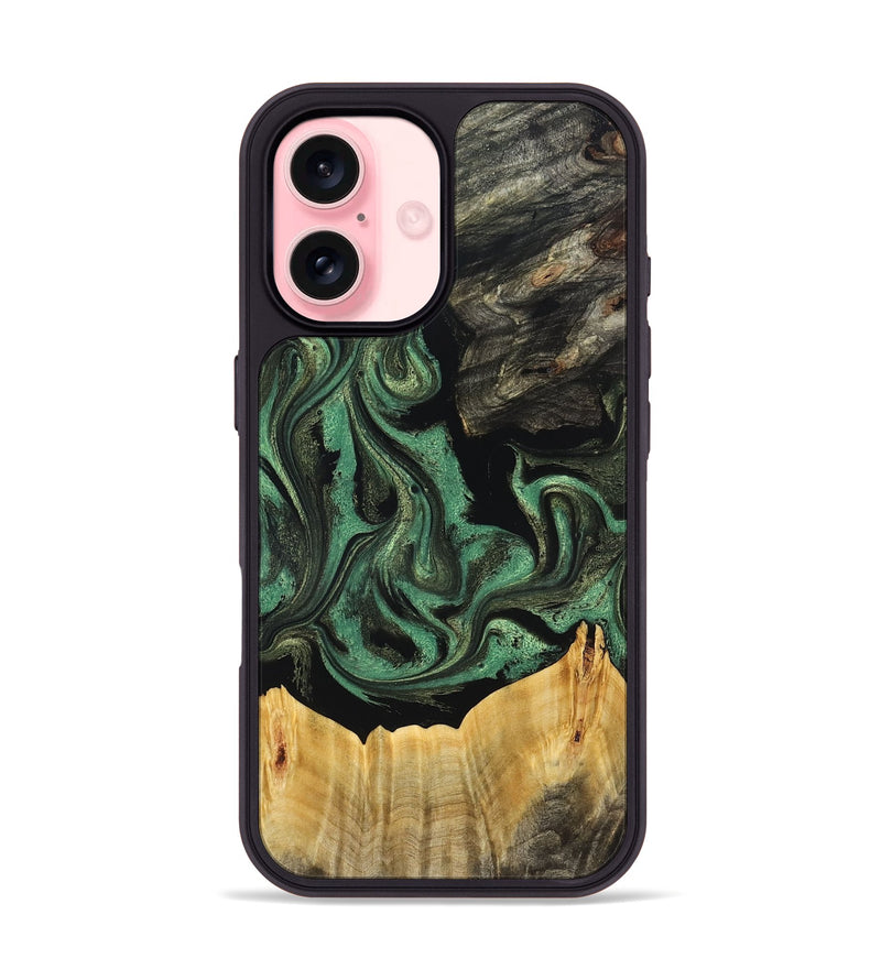 iPhone 16 Wood Phone Case - Joselin (Green, 831129)