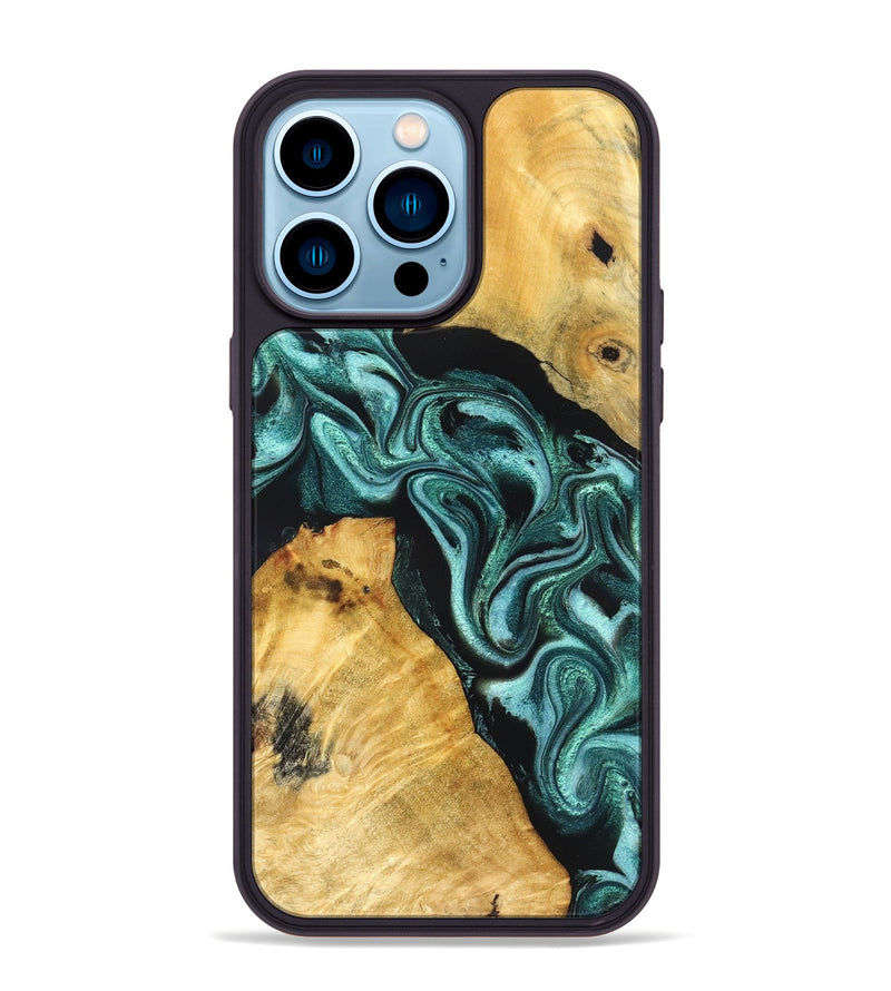 iPhone 14 Pro Max Wood Phone Case - Yusuf (Green, 831130)