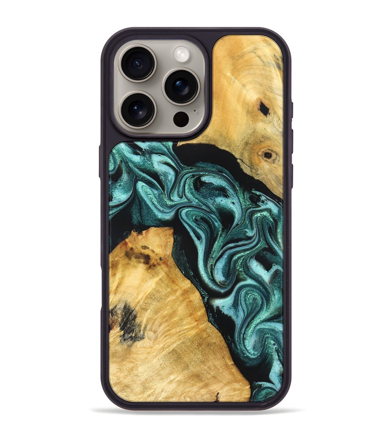 iPhone 16 Pro Max Wood Phone Case - Yusuf (Green, 831130)