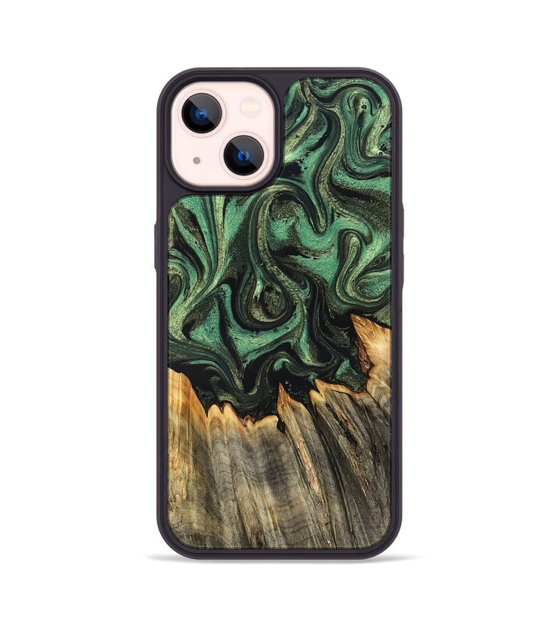 iPhone 14 Wood Phone Case - Myah (Green, 831131)