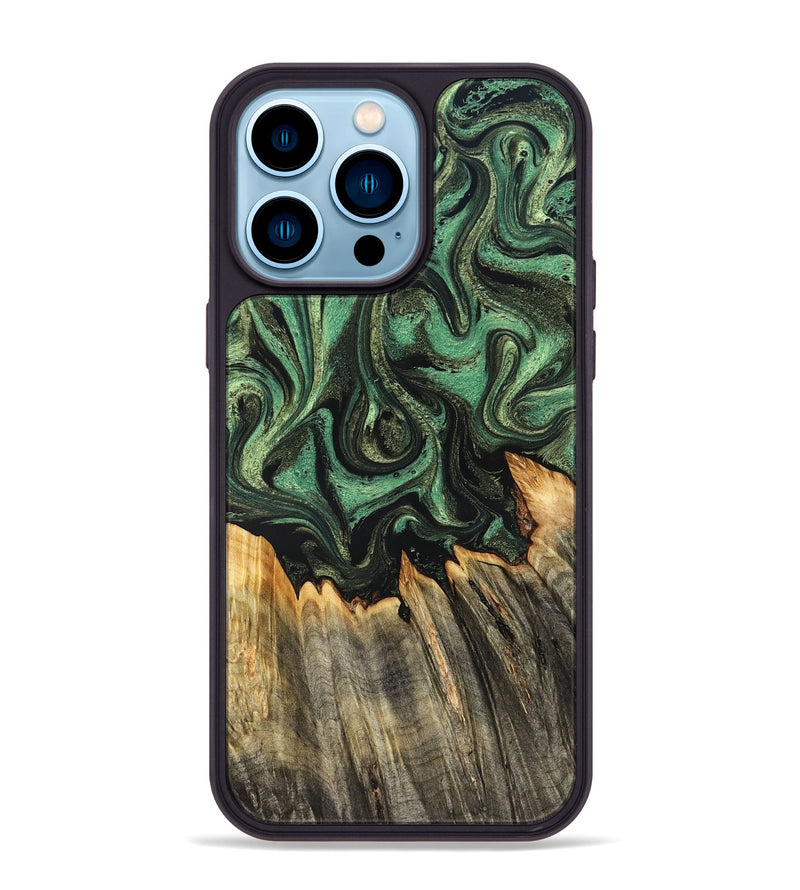 iPhone 14 Pro Max Wood Phone Case - Myah (Green, 831131)