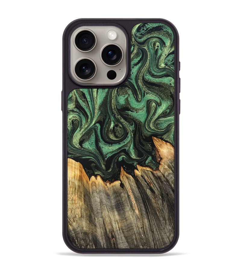 iPhone 15 Pro Max Wood Phone Case - Myah (Green, 831131)