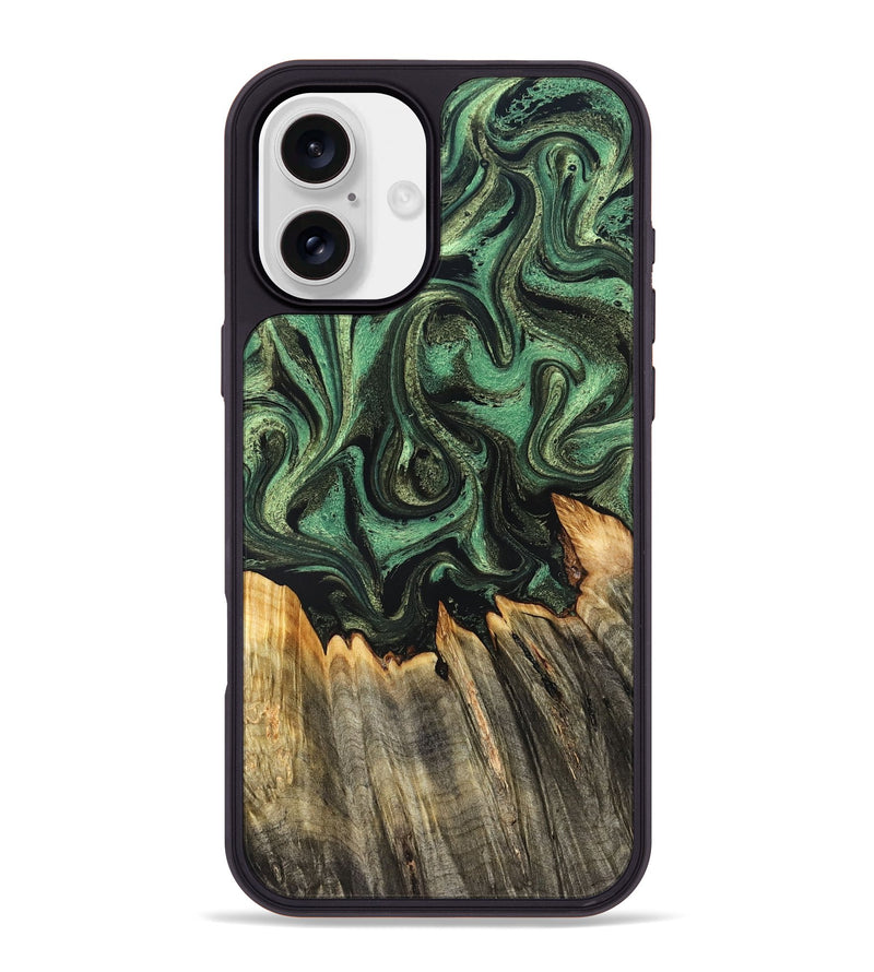 iPhone 16 Plus Wood Phone Case - Myah (Green, 831131)