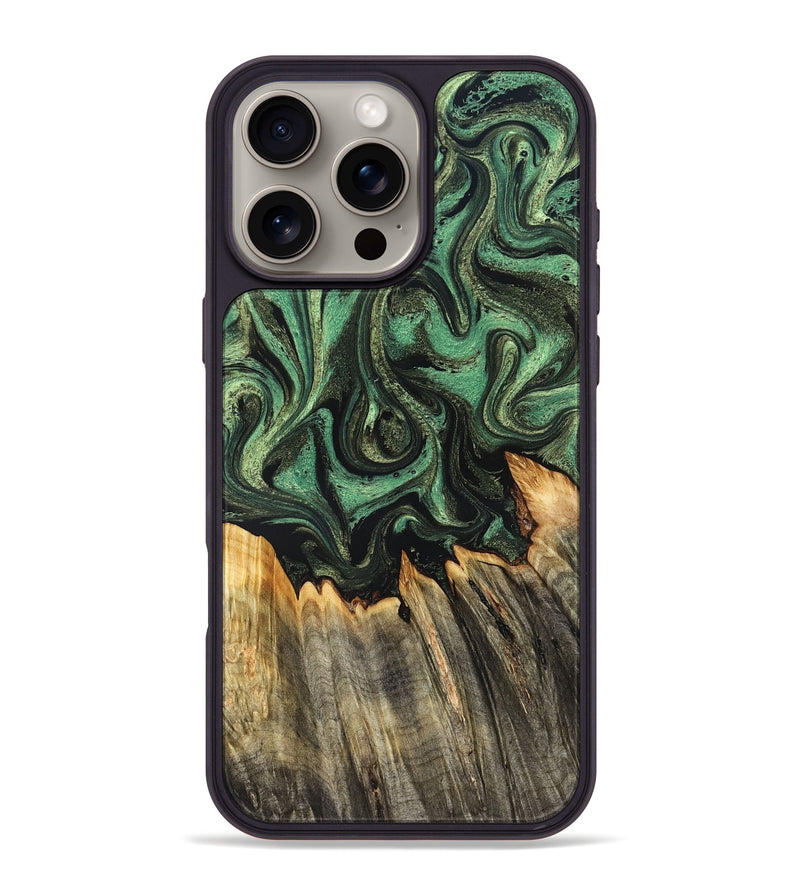 iPhone 16 Pro Max Wood Phone Case - Myah (Green, 831131)