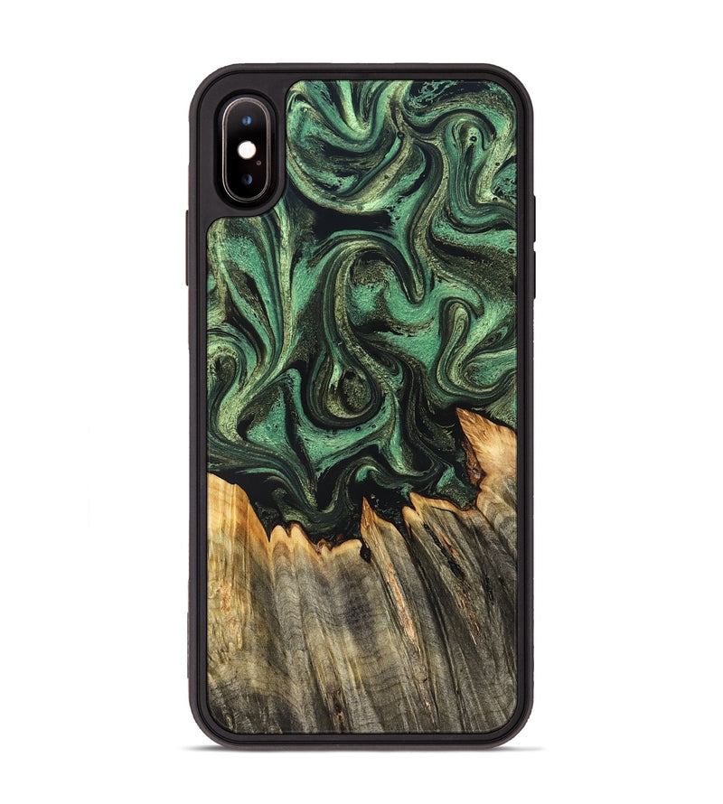 iPhone Xs Max Wood Phone Case - Myah (Green, 831131)