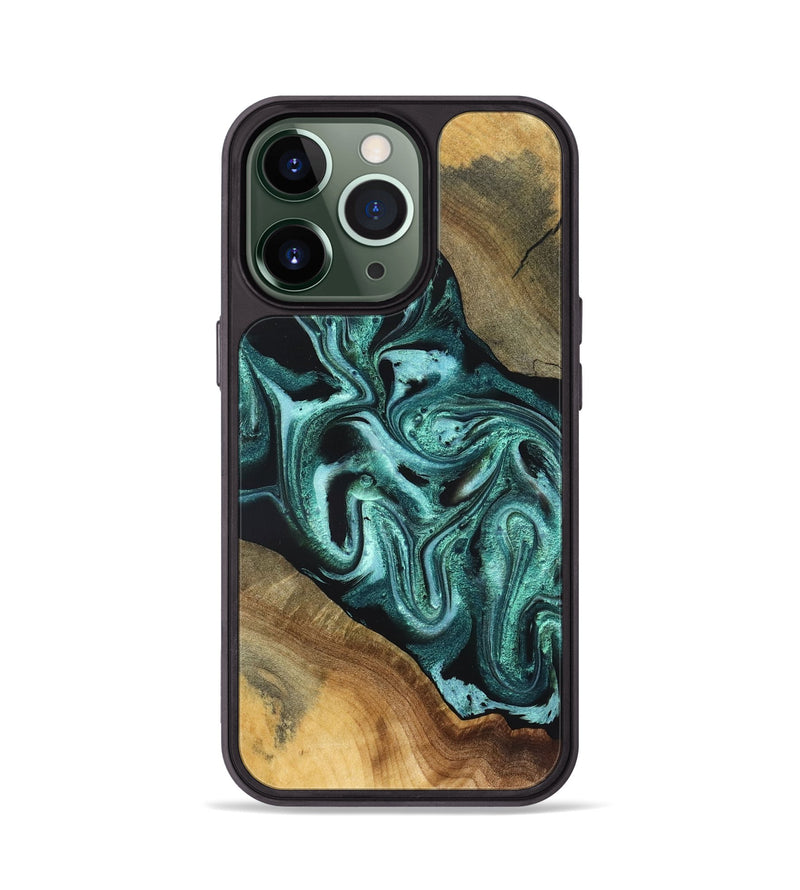 iPhone 13 Pro Wood Phone Case - Iliana (Green, 831132)
