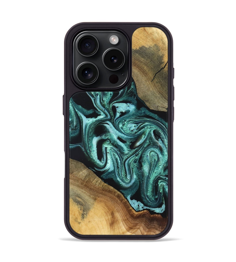 iPhone 16 Pro Wood Phone Case - Iliana (Green, 831132)