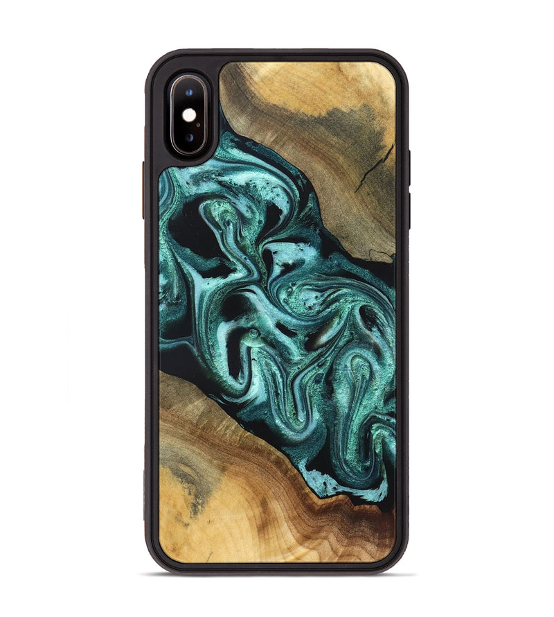 iPhone Xs Max Wood Phone Case - Iliana (Green, 831132)