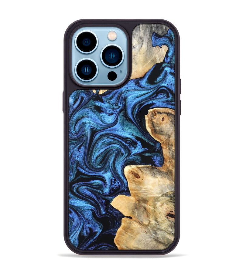 iPhone 14 Pro Max Wood Phone Case - Kory (Blue, 831134)