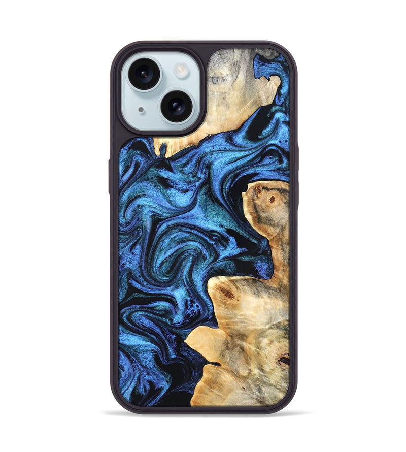 iPhone 15 Wood Phone Case - Kory (Blue, 831134)