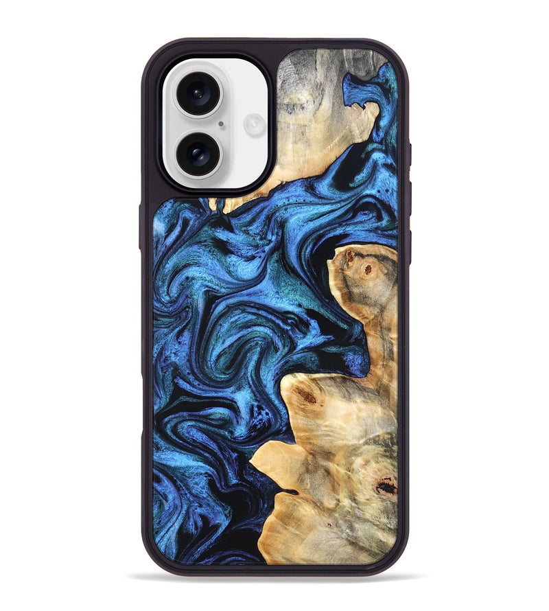 iPhone 16 Plus Wood Phone Case - Kory (Blue, 831134)