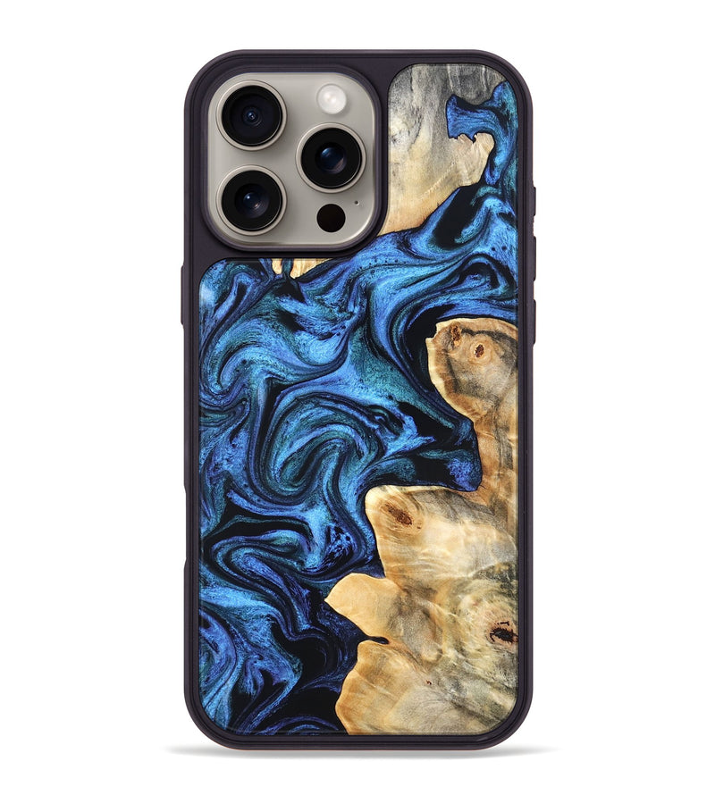 iPhone 16 Pro Max Wood Phone Case - Kory (Blue, 831134)