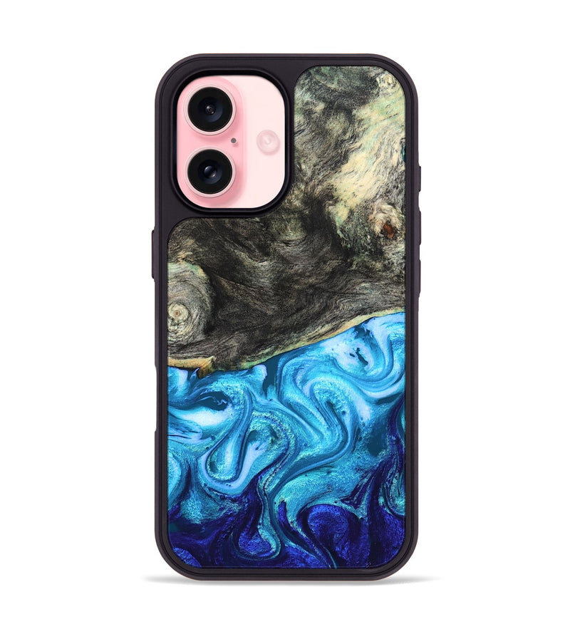 iPhone 16 Wood Phone Case - Banks (Blue, 831135)