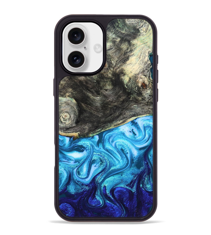 iPhone 16 Plus Wood Phone Case - Banks (Blue, 831135)