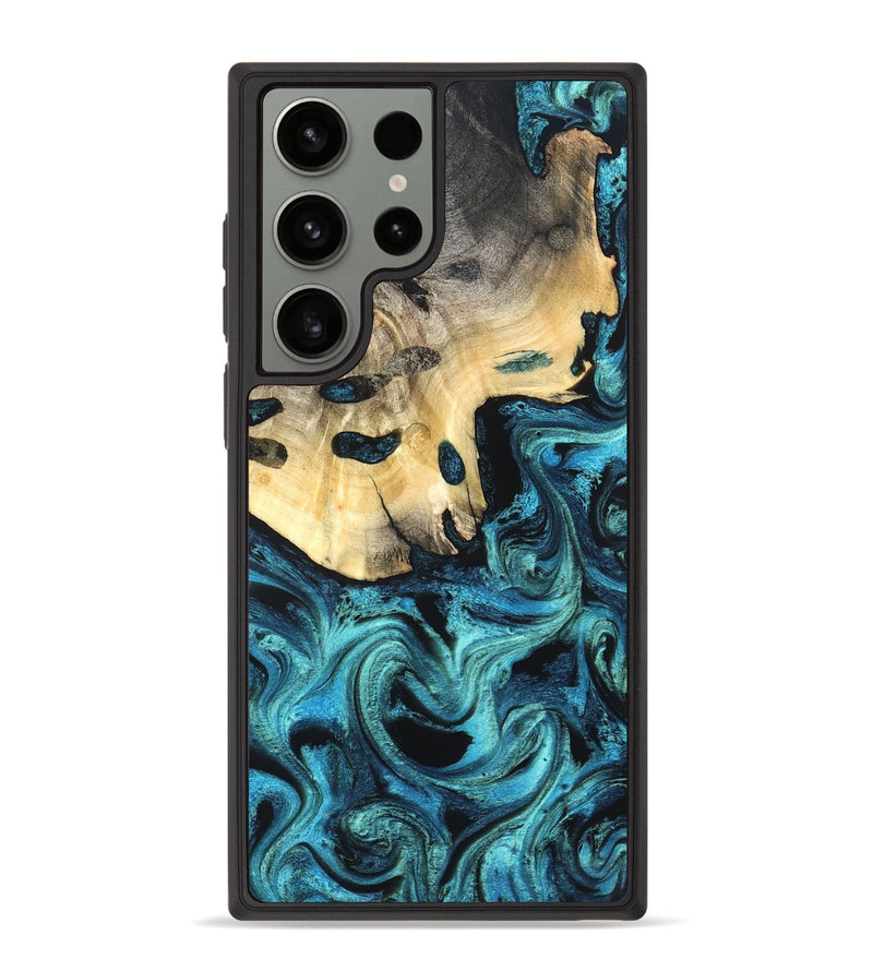 Galaxy S23 Ultra Wood Phone Case - Mylie (Blue, 831137)