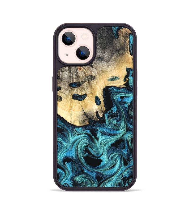 iPhone 14 Wood Phone Case - Mylie (Blue, 831137)
