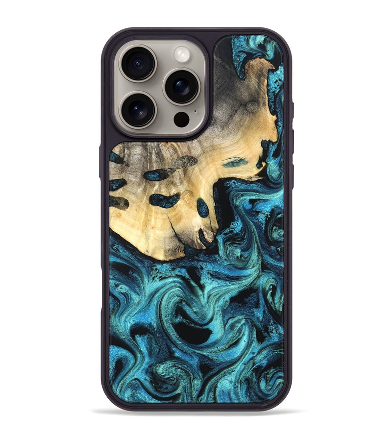 iPhone 16 Pro Max Wood Phone Case - Mylie (Blue, 831137)