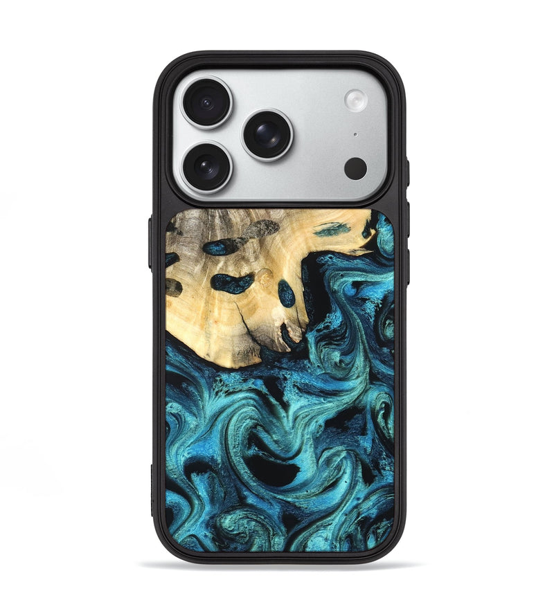 iPhone 18 Pro Wood Phone Case - Mylie (Blue, 831137)