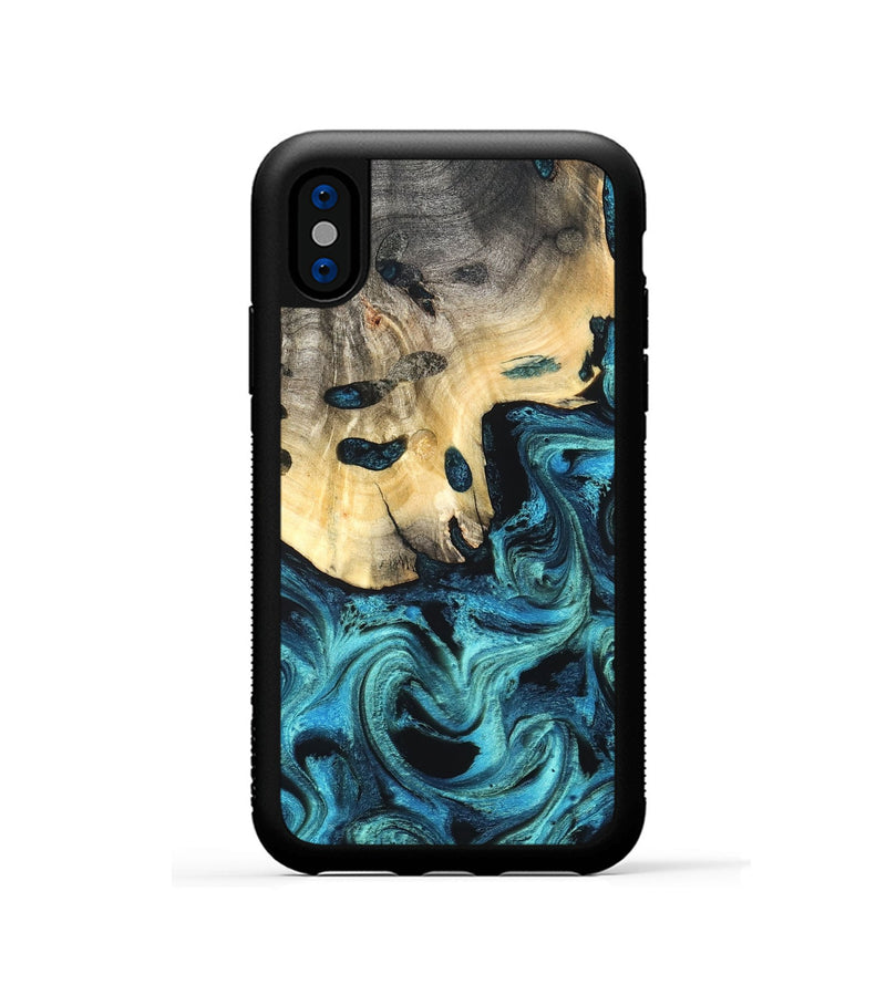 iPhone Xs Wood Phone Case - Mylie (Blue, 831137)