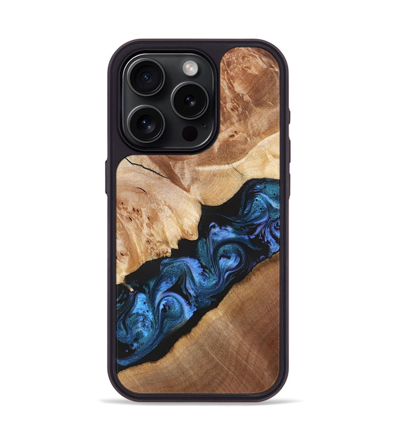 iPhone 15 Pro Wood Phone Case - Chelsea (Blue, 831138)