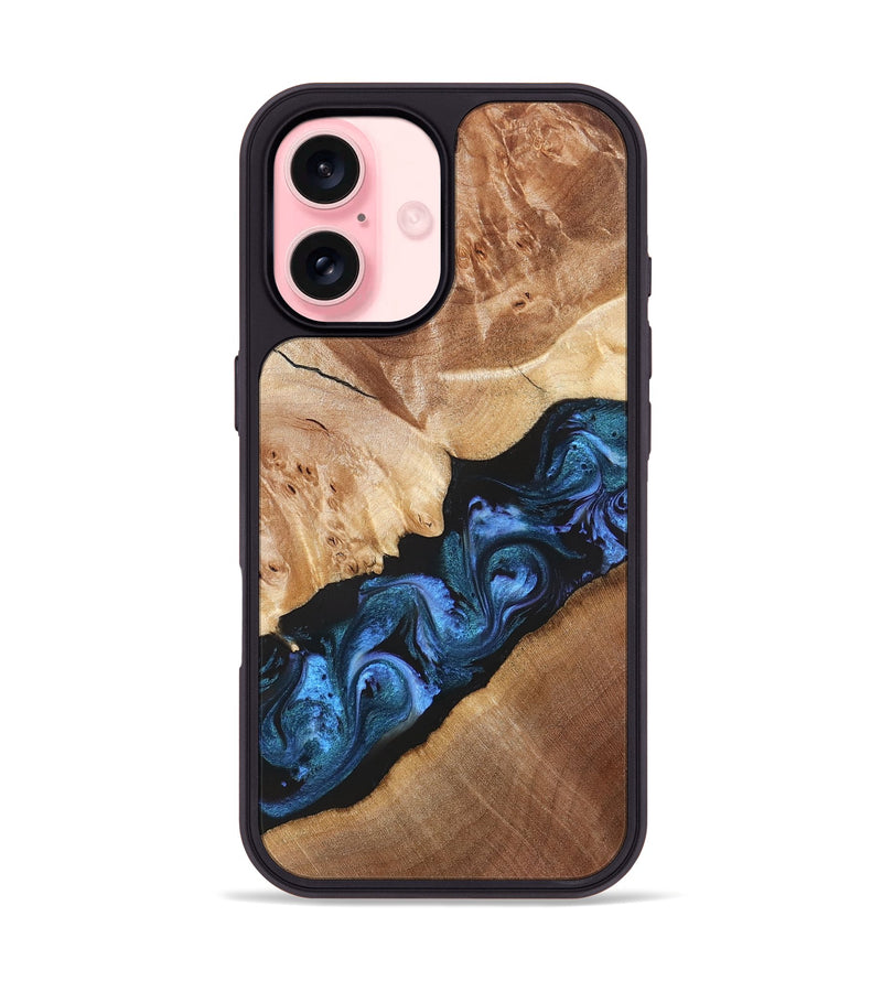 iPhone 16 Wood Phone Case - Chelsea (Blue, 831138)