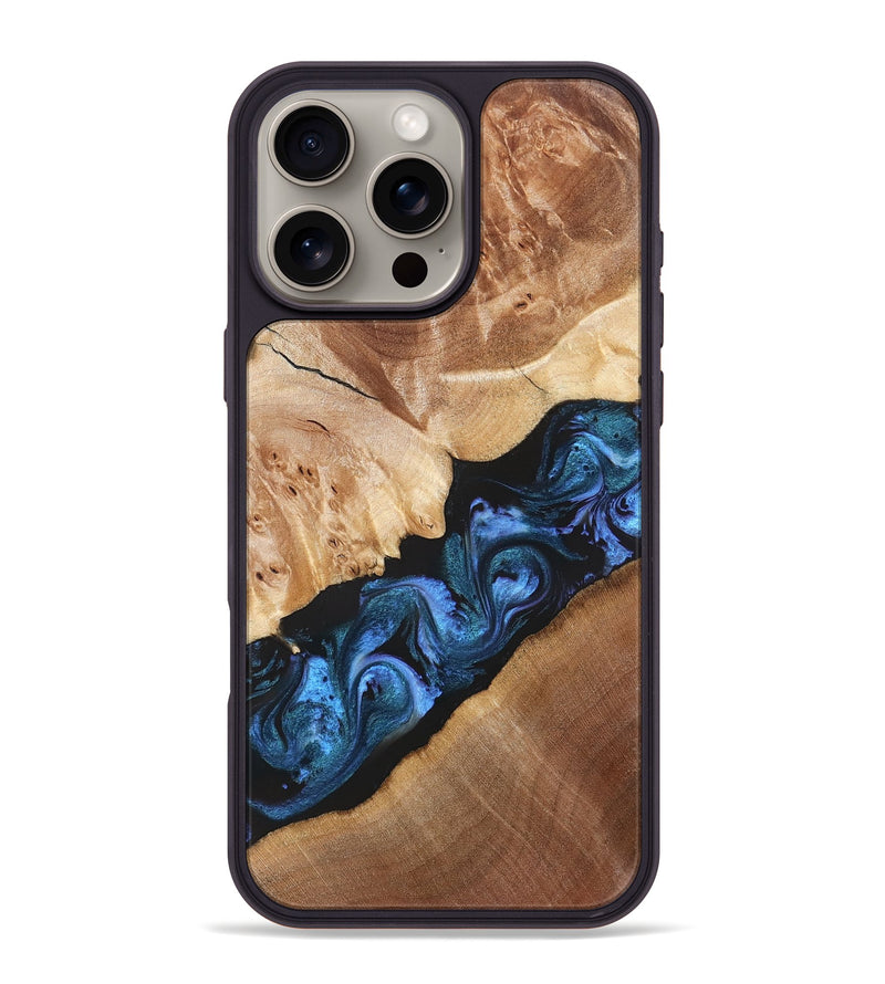 iPhone 16 Pro Max Wood Phone Case - Chelsea (Blue, 831138)