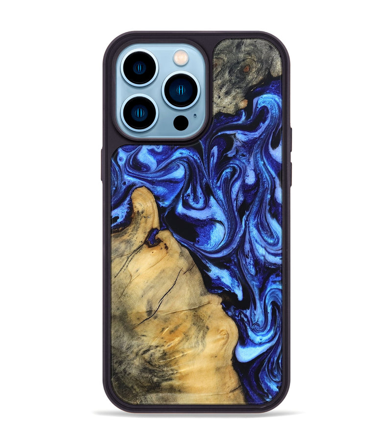 iPhone 14 Pro Max Wood Phone Case - Adriel (Blue, 831139)
