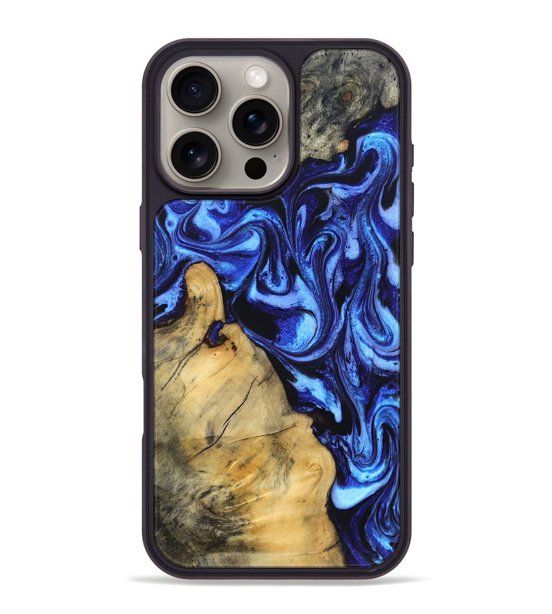 iPhone 16 Pro Max Wood Phone Case - Adriel (Blue, 831139)