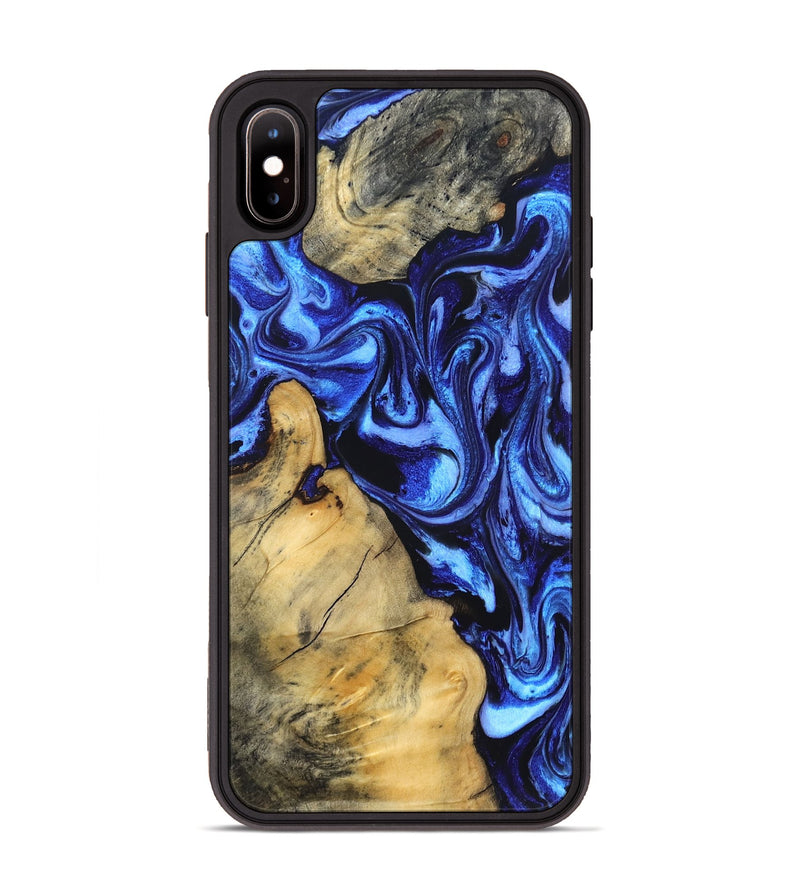 iPhone Xs Max Wood Phone Case - Adriel (Blue, 831139)