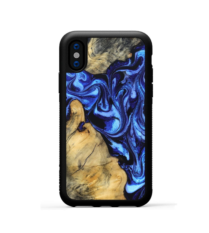 iPhone Xs Wood Phone Case - Adriel (Blue, 831139)