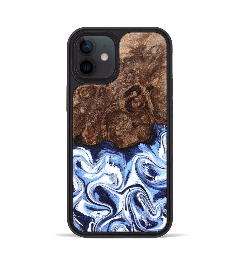 iPhone 12 Wood Phone Case - Theron (Blue, 831140)