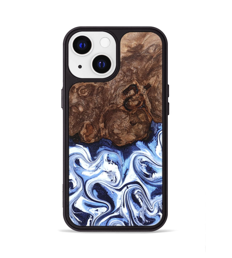 iPhone 13 Wood Phone Case - Theron (Blue, 831140)