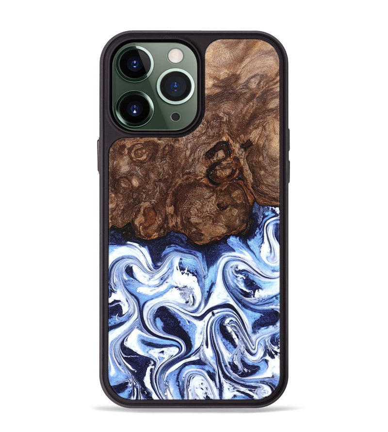 iPhone 13 Pro Max Wood Phone Case - Theron (Blue, 831140)
