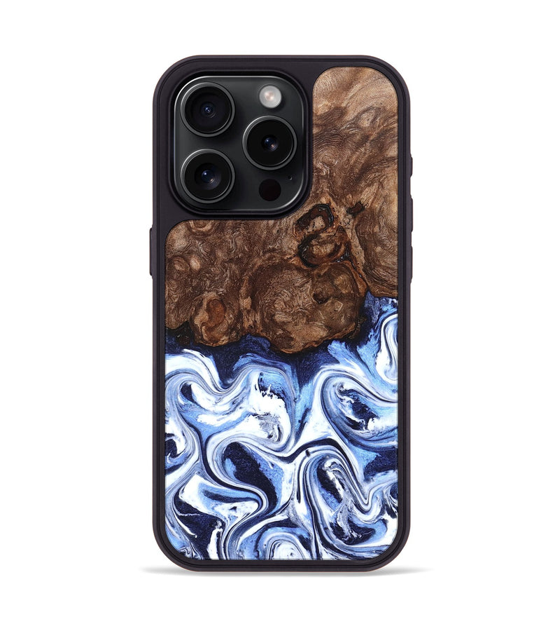 iPhone 15 Pro Wood Phone Case - Theron (Blue, 831140)