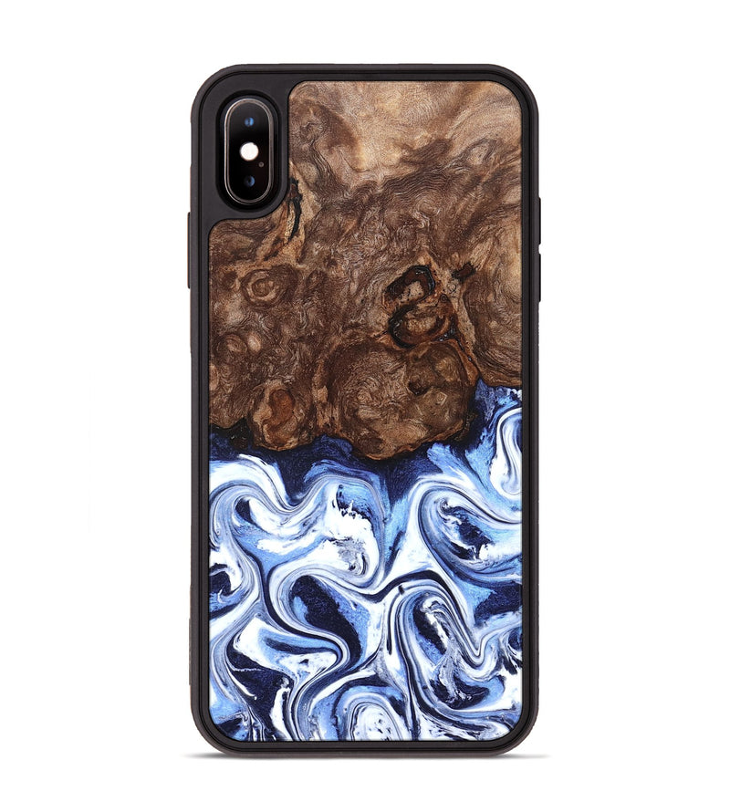 iPhone Xs Max Wood Phone Case - Theron (Blue, 831140)