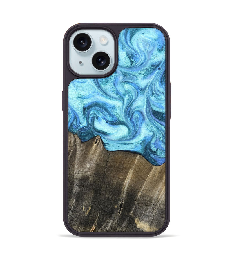 iPhone 15 Wood Phone Case - Eugenia (Blue, 831141)