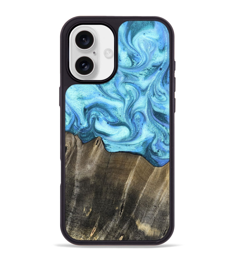 iPhone 16 Plus Wood Phone Case - Eugenia (Blue, 831141)