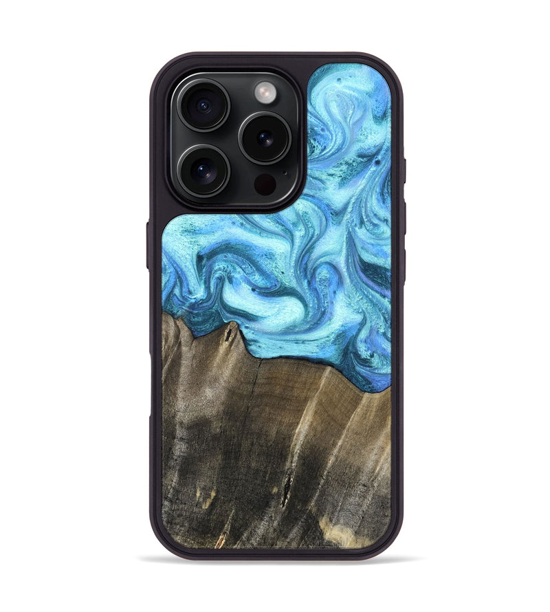 iPhone 16 Pro Wood Phone Case - Eugenia (Blue, 831141)