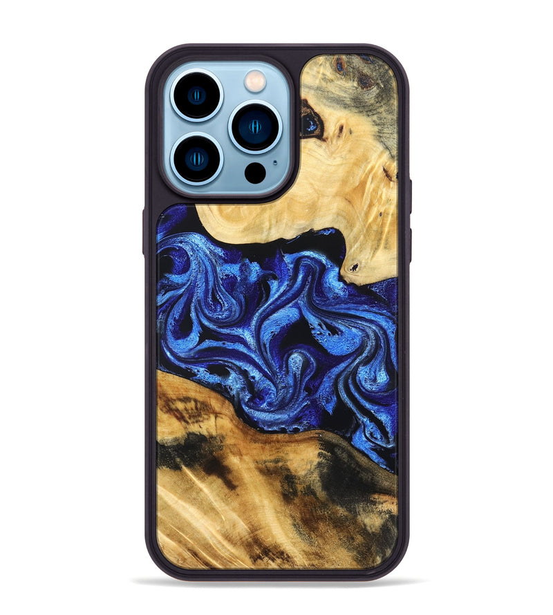 iPhone 14 Pro Max Wood Phone Case - Brant (Blue, 831142)