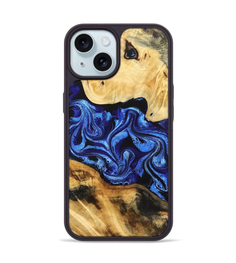 iPhone 15 Wood Phone Case - Brant (Blue, 831142)