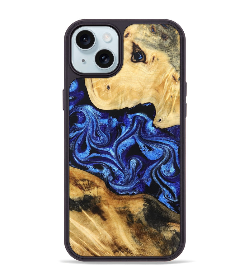 iPhone 15 Plus Wood Phone Case - Brant (Blue, 831142)