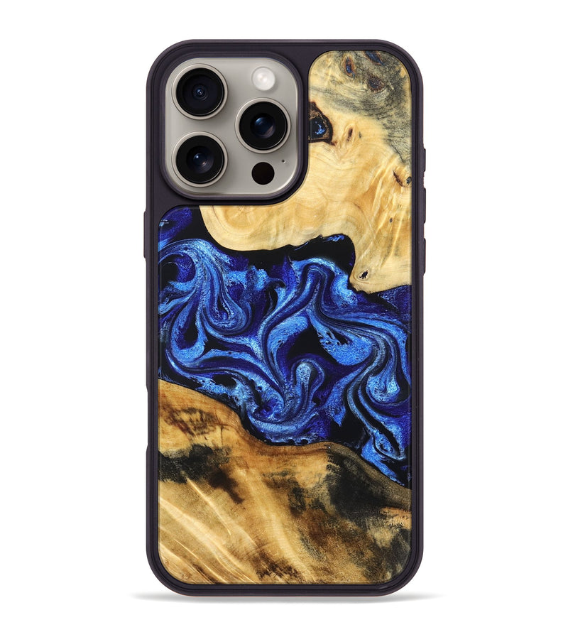 iPhone 16 Pro Max Wood Phone Case - Brant (Blue, 831142)