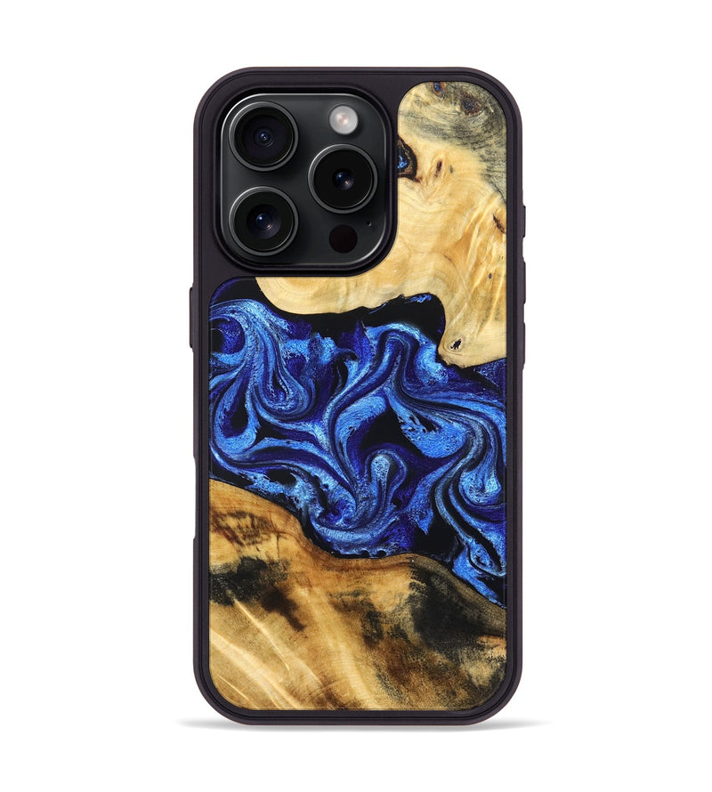 iPhone 16 Pro Wood Phone Case - Brant (Blue, 831142)