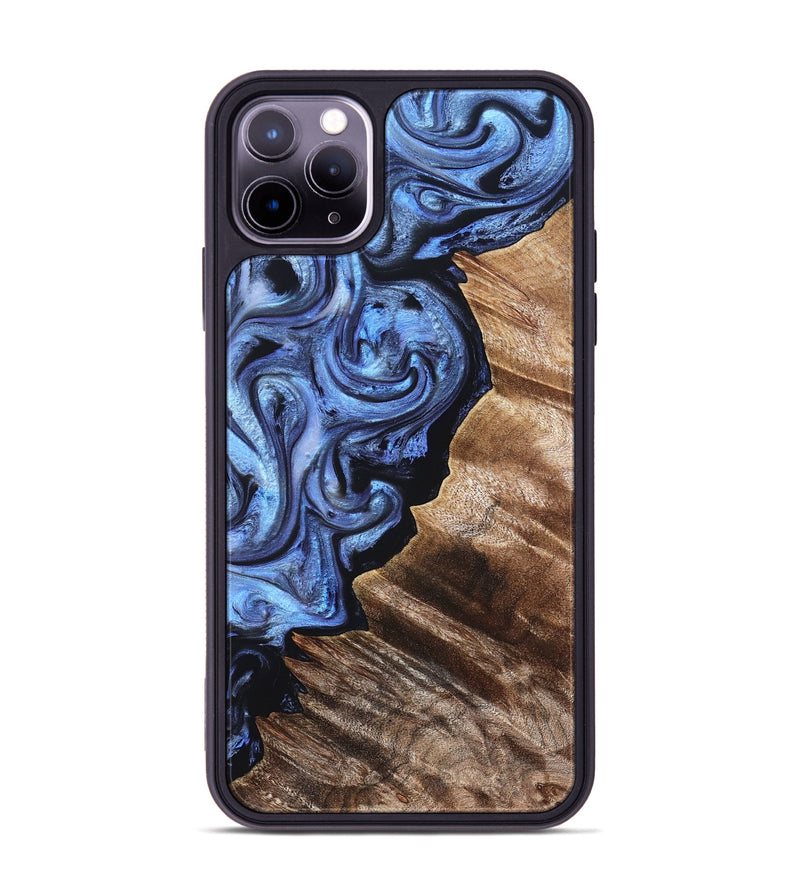 iPhone 11 Pro Max Wood Phone Case - Edward (Blue, 831143)