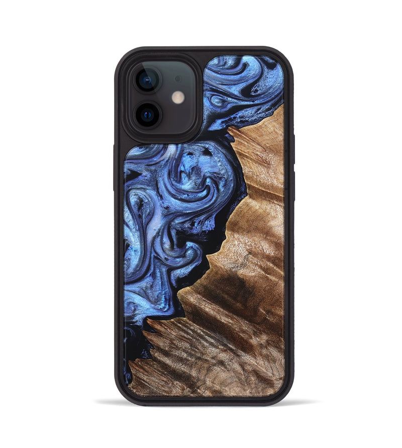iPhone 12 Wood Phone Case - Edward (Blue, 831143)