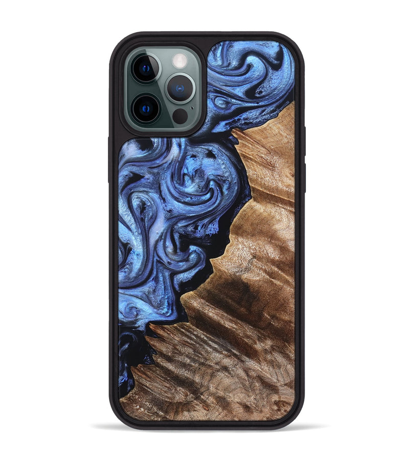 iPhone 12 Pro Max Wood Phone Case - Edward (Blue, 831143)