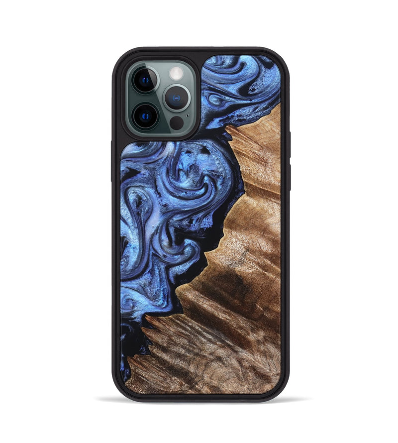 iPhone 12 Pro Wood Phone Case - Edward (Blue, 831143)