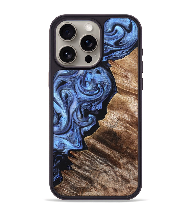 iPhone 15 Pro Max Wood Phone Case - Edward (Blue, 831143)